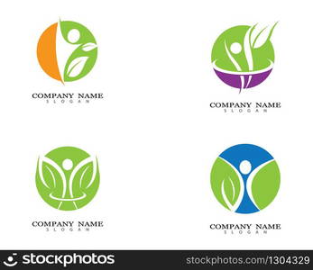 Healthy life logo template vector icon illustration design