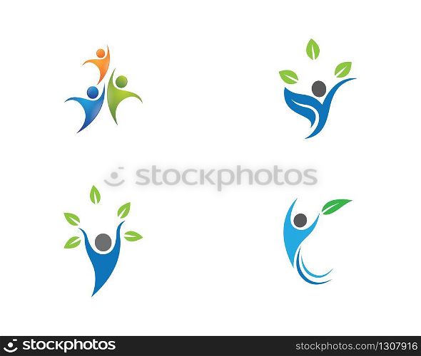 Healthy life logo template vector icon illustration design
