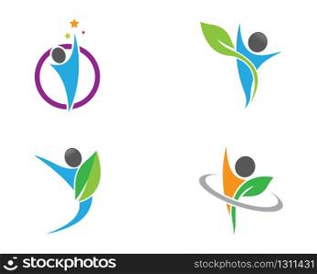 Healthy life logo template vector icon illustration design