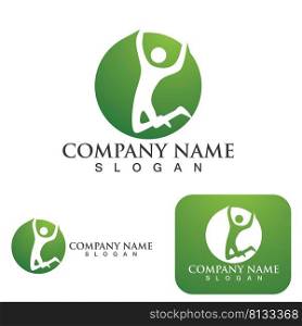 Healthy Life people jump Logo template vector icon 