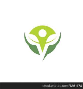 Healthy Life people leaf vector icon concept design