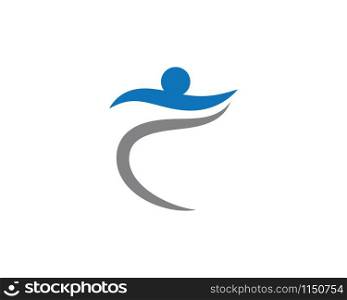 Healthy life people swimming logo vector