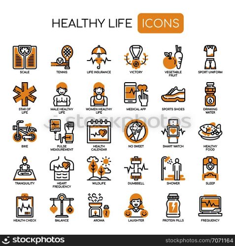 Healthy Life , Thin Line and Pixel Perfect Icons