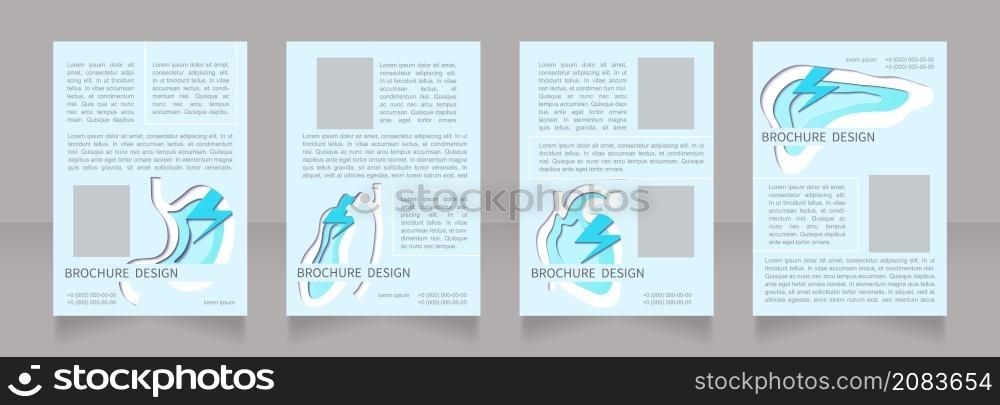 Healthy lifestyle and nutrition guide blank brochure layout design. Vertical poster template set with empty copy space for text. Premade corporate reports collection. Editable flyer paper pages. Healthy lifestyle and nutrition guide blank brochure layout design