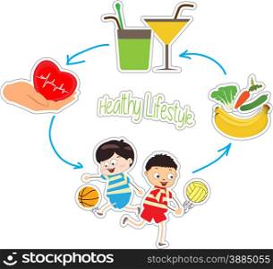 healthy lifestyle over white background