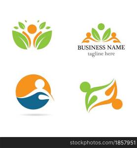 Healthy logo template vector icon set design