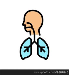 healthy lungs color icon vector. healthy lungs sign. isolated symbol illustration. healthy lungs color icon vector illustration