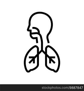 healthy lungs line icon vector. healthy lungs sign. isolated contour symbol black illustration. healthy lungs line icon vector illustration