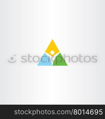 healthy man triangle logo sign vector