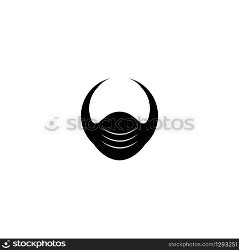 healthy mask logo vector icon template