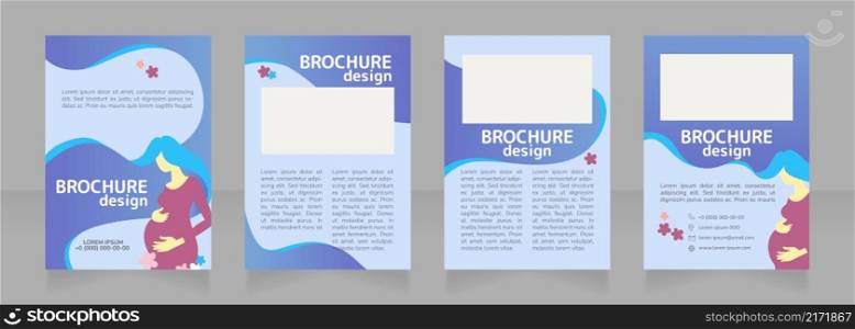 Healthy maternity blank brochure design. Template set with copy space for text. Premade corporate reports collection. Editable 4 paper pages. Rounded Mplus 1c Bold, Nunito Light fonts used. Healthy maternity blank brochure design