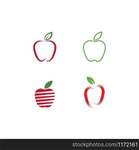 Healthy Red Apple logo vector illustration