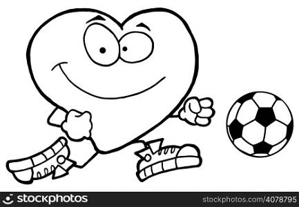 Healthy Red Heart Playing With Soccer Ball