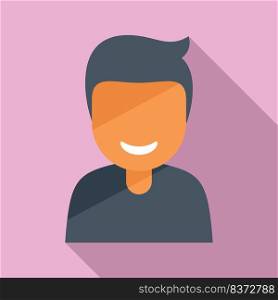 Healthy smiling icon flat vector. Happy young. Team smile. Healthy smiling icon flat vector. Happy young