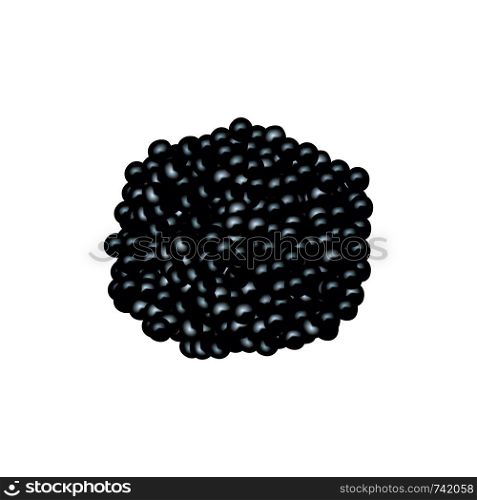 Heap of Black caviar. place for text. label template. Luxury Vector illustration. Idea for logo, label, food cocept, cosmetics, snacks. Heap of Black caviar. place for text. label template. Luxury