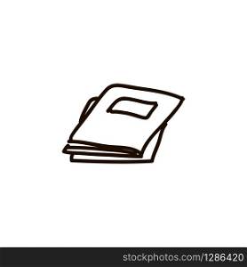 heap of magazines, journals. aper sheets, notebook, notes, writing twext book, book image cartoon ink pen Icon sketch style Vector illustration for web logo. heap of magazines, journals. aper sheets, notebook, notes, writing twext book, book image