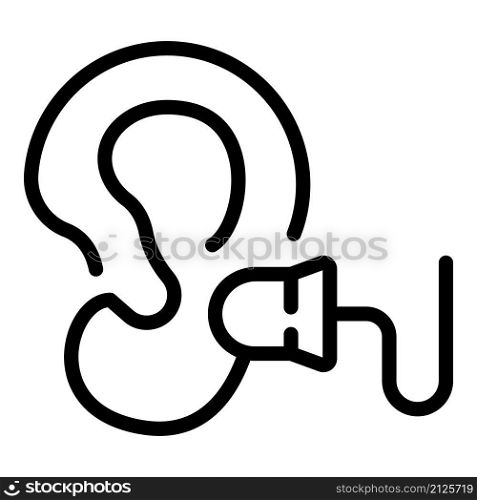 Hearing earplugs icon outline vector. Silent control. Noise auditory. Hearing earplugs icon outline vector. Silent control