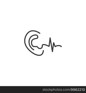 Hearing logo template vector flat design