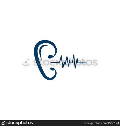 Hearing logo template vector icon illustration design