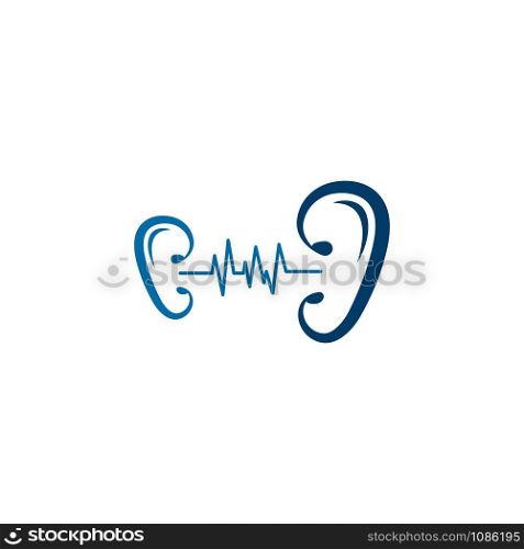 Hearing logo template vector icon illustration design