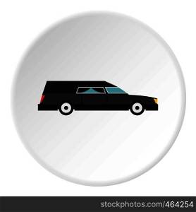 Hearse icon in flat circle isolated vector illustration for web. Hearse icon circle
