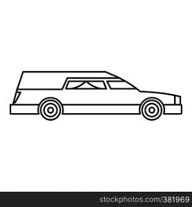 Hearse icon. Outline illustration of hearse vector icon for web. Hearse icon, outline style