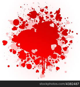 Heart a stain. Red stain in the form of heart. A vector illustration