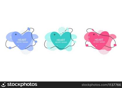 Heart abstract banner collections. Organic or fluid shapes with different soft colors. Usable for web, social media, print, banner, backdrop, background template. Valentines day celebration.. Heart abstract banner collections. Organic or fluid shapes with different soft colors. Usable for web, social media, print, banner, backdrop, background template. Valentines day celebration