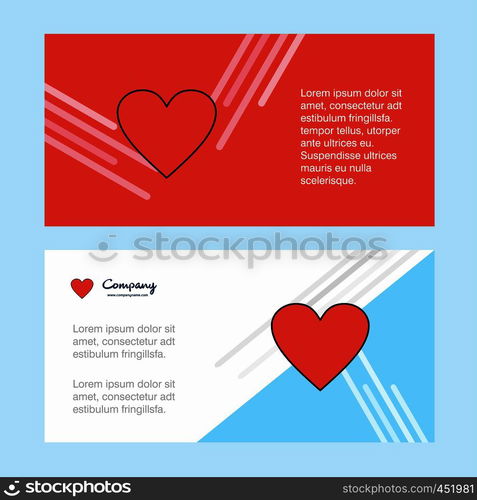 Heart abstract corporate business banner template, horizontal advertising business banner.