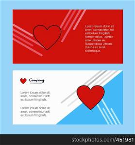 Heart abstract corporate business banner template, horizontal advertising business banner.