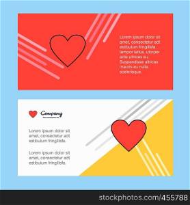 Heart abstract corporate business banner template, horizontal advertising business banner.