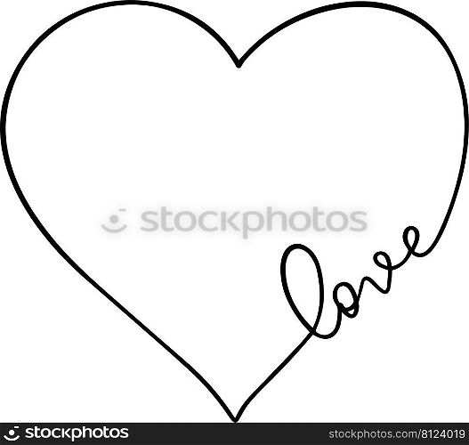 Heart. Abstract love symbol. Continuous line art drawing vector illustration. Heart. Abstract love symbol. vector illustration