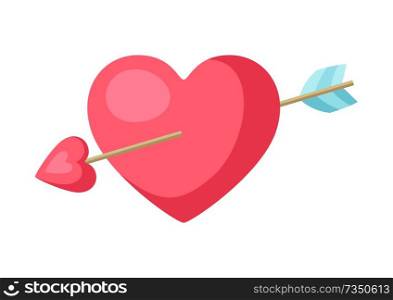 Heart and arrow icon. Illustration for Wedding or Valentine day.. Heart and arrow icon.