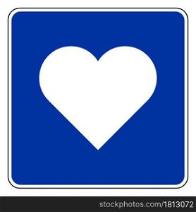 Heart and road sign