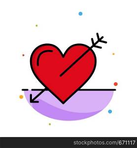 Heart, Arrow, Holidays, Love, Valentine Abstract Flat Color Icon Template