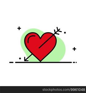 Heart, Arrow, Holidays, Love, Valentine  Business Flat Line Filled Icon Vector Banner Template
