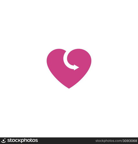 heart arrow logo vector icon illustration design