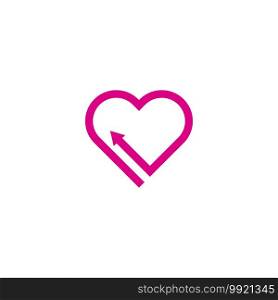 heart arrow logo vector icon illustration design 