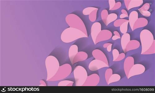 Heart art paper design for valentine’s day background. vector design illustration