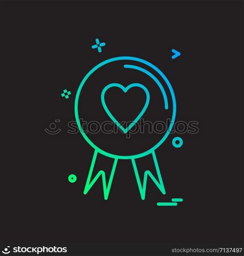 Heart badge icon design vector