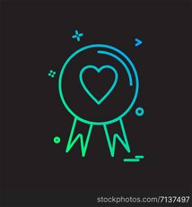 Heart badge icon design vector