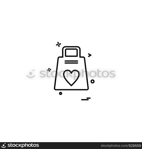 Heart bags icon design vector