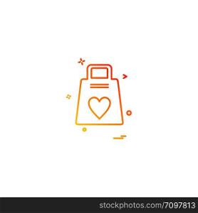 Heart bags icon design vector