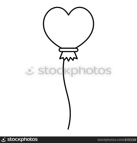 Heart balloon icon. Outline illustration of heart balloon vector icon for web. Heart balloon icon, outline style