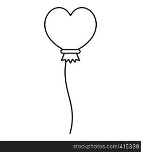 Heart balloon icon. Outline illustration of heart balloon vector icon for web. Heart balloon icon, outline style