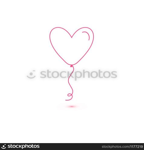 Heart balloon isolated single linear icon for websites and mobile minimalistic flat design. Heart balloon isolated single linear icon for websites and mobile minimalistic flat design.