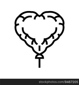 heart balloon love line icon vector. heart balloon love sign. isolated contour symbol black illustration. heart balloon love line icon vector illustration