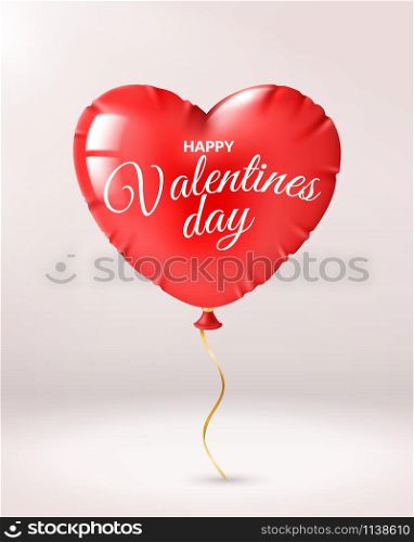 Heart balloon valentines day. Red heart shape balloons, wishes happy valentines day text for romantic greeting card vector omance happiness holiday concept. Heart balloon valentines day. Red heart shape balloons, wishes happy valentines day text for romantic greeting card vector concept