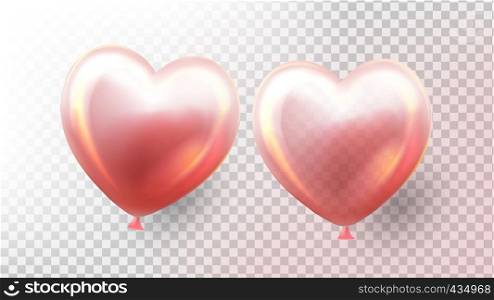 Heart Balloon Vector. Transparent 3D Realistic Red Balloon In Form Of Heart. Valentine Day Design. Shiny Icon. Illustration. Heart Balloon Vector. Transparent 3D Realistic Balloon In Form Of Heart. 8 March Day Design. Flying Object. Illustration