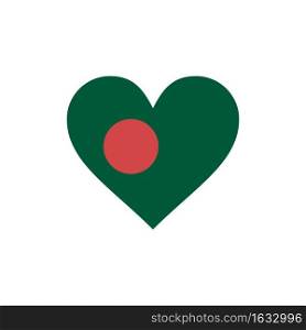 Heart, Bangla, Bangladesh, Country, Flag  Flat Color Icon. Vector icon banner Template